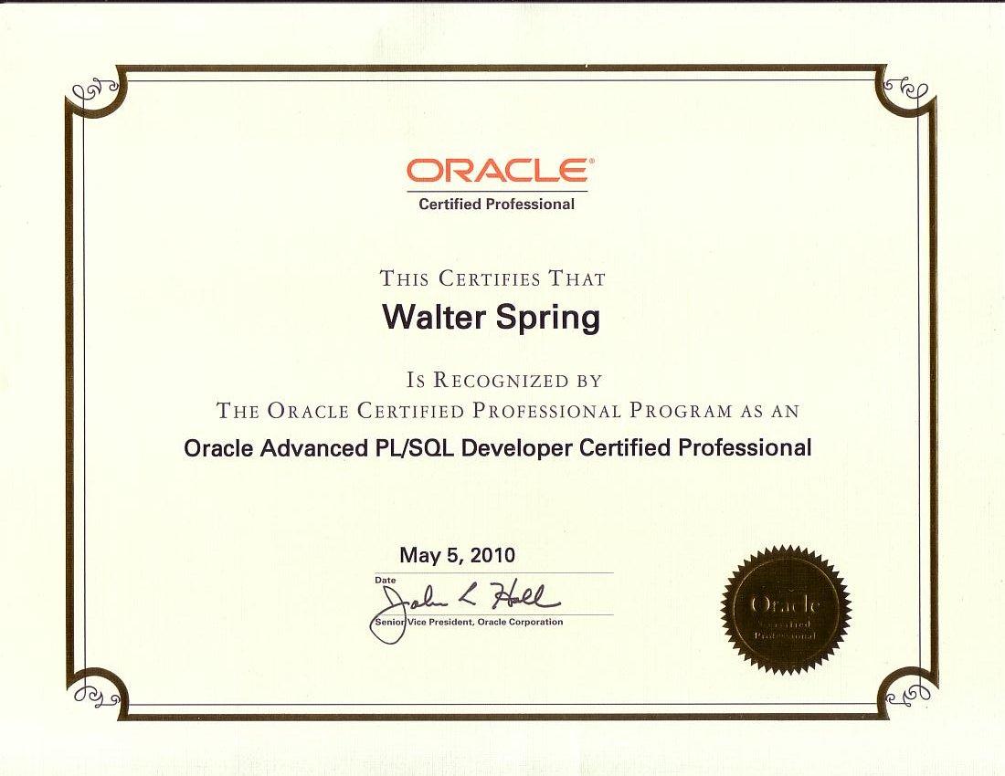 Oracle Advanced PL/SQL Developer Certified Professional