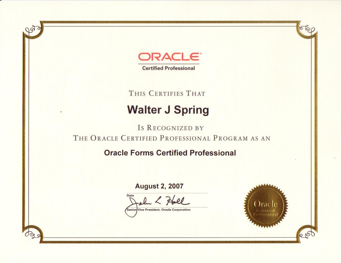 Oracle Forms Certified Professional